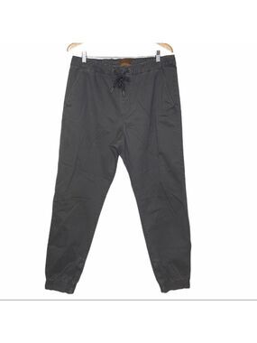 Tainted Denim Men Grey Stretch Pockets Elastic Tie Waist Joggers Jeans S…